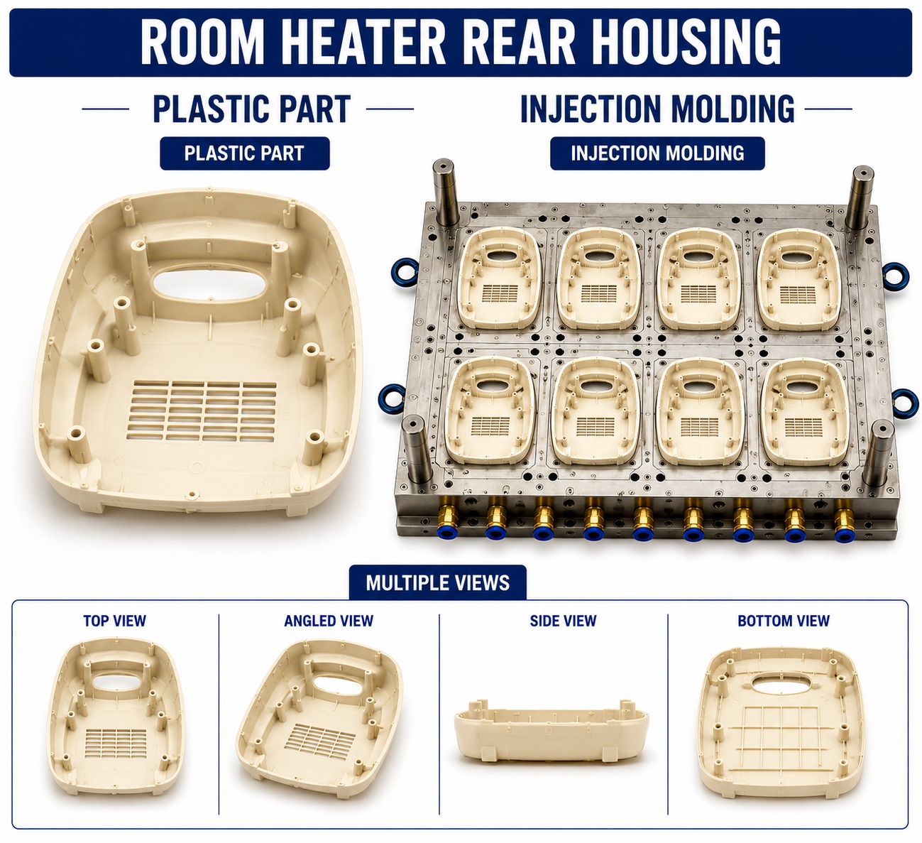 Room Heater Plastic Rear Housing Mould and Moulding Service